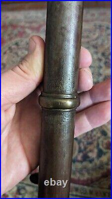 Rare Antique Early Country Metal Iron Hogscraper Wedding Band Candleholder 9.25