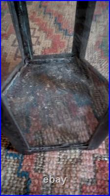 Rare Antique Early Country Metal Tin Hexagon Adjustable Candleholder Lantern 10