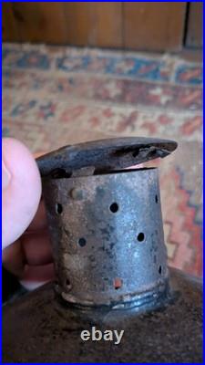 Rare Antique Early Country Metal Tin Hexagon Adjustable Candleholder Lantern 10