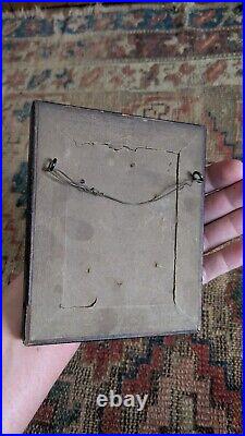 Rare Antique Early Country Painted Gentlemen Silhouette Portrait 5.75 Signed