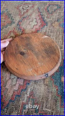 Rare Antique Early Country Primitive Wood Treen American Plate 8.75