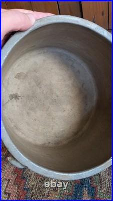 Rare Antique Early Country Stoneware Cobalt Blue Baltimore Cake Crock 9.25