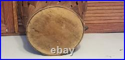 Rare Antique Early Country Wood Basket Orig Patina 11 1/2 H 14 1/4 Top Dia