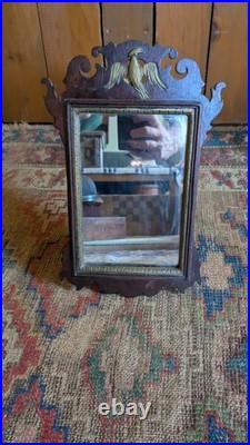 Rare Antique Early Country Wood Salesman Federal Eagle Shaving Glass Mirror 11