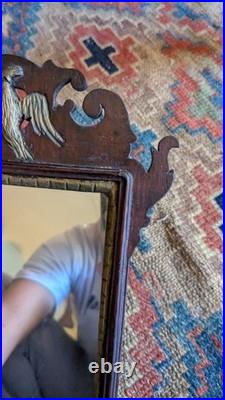Rare Antique Early Country Wood Salesman Federal Eagle Shaving Glass Mirror 11