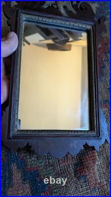 Rare Antique Early Country Wood Salesman Federal Eagle Shaving Glass Mirror 11
