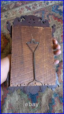 Rare Antique Early Country Wood Salesman Federal Eagle Shaving Glass Mirror 11