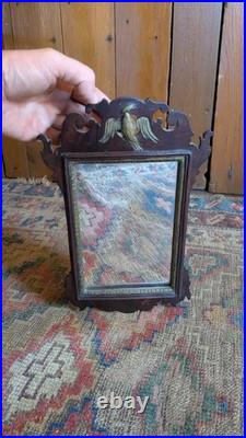 Rare Antique Early Country Wood Salesman Federal Eagle Shaving Glass Mirror 11
