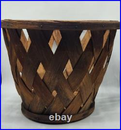 Rare Antique Early Country Wood Shaker Apple Basket Original 11 MH