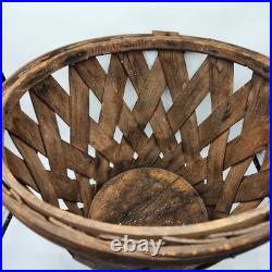Rare Antique Early Country Wood Shaker Apple Basket Original 11 MH