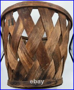 Rare Antique Early Country Wood Shaker Apple Basket Original 11 MH