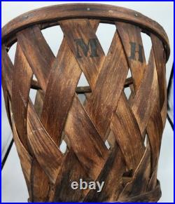 Rare Antique Early Country Wood Shaker Apple Basket Original 11 MH