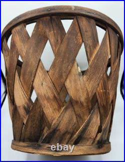 Rare Antique Early Country Wood Shaker Apple Basket Original 11 MH
