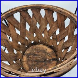 Rare Antique Early Country Wood Shaker Apple Basket Original 11 MH