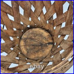 Rare Antique Early Country Wood Shaker Apple Basket Original 11 MH