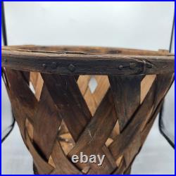 Rare Antique Early Country Wood Shaker Apple Basket Original 11 MH