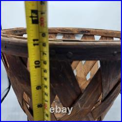 Rare Antique Early Country Wood Shaker Apple Basket Original 11 MH