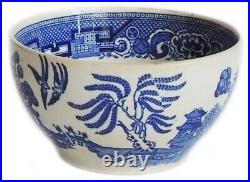 Rare Antique Early Dutch Delft Hand Painted Blue White Porcelain Landscape Bowl