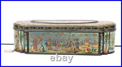 Rare Antique Early Huntley & Palmers Orient Biscuit Tin Box 1887 Dragons Ships