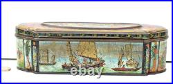 Rare Antique Early Huntley & Palmers Orient Biscuit Tin Box 1887 Dragons Ships