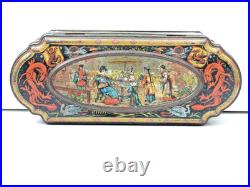 Rare Antique Early Huntley & Palmers Orient Biscuit Tin Box 1887 Dragons Ships