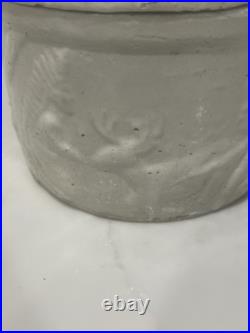 Rare Antique Early McCoy Pottery Deer & Indian Butter Crock with Lid Hard To Find
