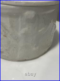 Rare Antique Early McCoy Pottery Deer & Indian Butter Crock with Lid Hard To Find