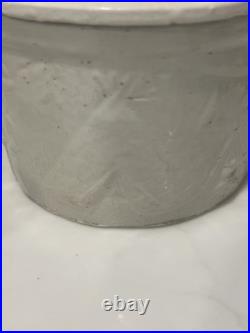 Rare Antique Early McCoy Pottery Deer & Indian Butter Crock with Lid Hard To Find