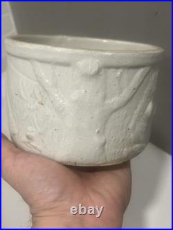 Rare Antique Early McCoy Pottery Deer & Indian Butter Crock with Lid Hard To Find