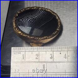 Rare Antique Early Mid Victorian Gold Plated Agate Clasp Brooch