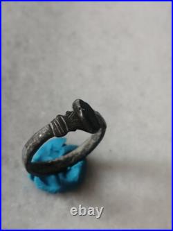 Rare Antique Early Pre/Georgian Bronze Occult Ring US -7