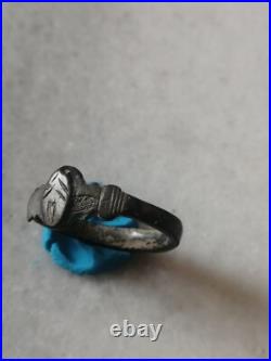 Rare Antique Early Pre/Georgian Bronze Occult Ring US -7
