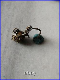 Rare Antique Early Pre/Georgian Silver, Gold-plated Ball Earring Rare Antique Early Pre/Georgian Silver, Gold-plated Ball Earring