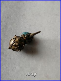 Rare Antique Early Pre/Georgian Silver, Gold-plated Ball Earring Rare Antique Early Pre/Georgian Silver, Gold-plated Ball Earring