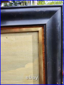 Rare Antique Early Primitive 1800's Pierhead Portrait Schooner Nautical Folk Art