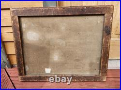 Rare Antique Early Primitive 1800's Pierhead Portrait Schooner Nautical Folk Art