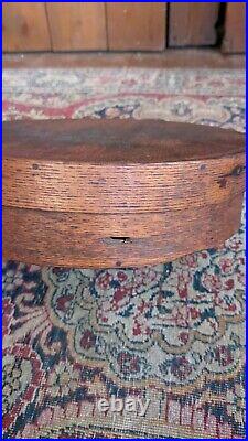 Rare Antique Early Primitive Flat Wood Shaker Storage Pantry Box 9 Signed AS
