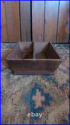 Rare Antique Early Primitive Handmade Wood Heart Tote Cutlery Carrier 13 Dated