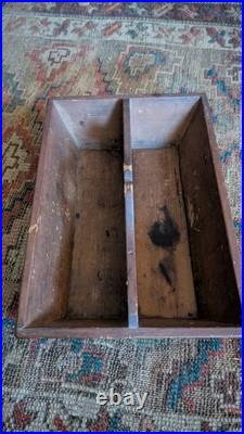 Rare Antique Early Primitive Handmade Wood Heart Tote Cutlery Carrier 13 Dated