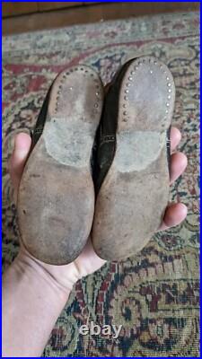 Rare Antique Early Primitive Leather Red Childs Laced High Top Shoes 6.5 Rare Antique Early Primitive Leather Red Childs Laced High Top Shoes 6.5