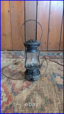 Rare Antique Early Primitive Metal Tin Dietz Skaters Lantern 7.5 Electrified