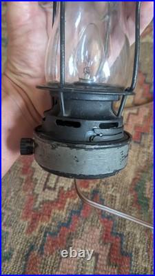 Rare Antique Early Primitive Metal Tin Dietz Skaters Lantern 7.5 Electrified