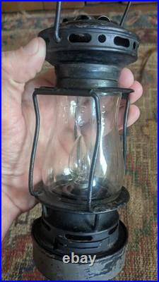 Rare Antique Early Primitive Metal Tin Dietz Skaters Lantern 7.5 Electrified