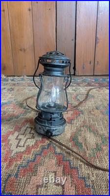 Rare Antique Early Primitive Metal Tin Dietz Skaters Lantern 7.5 Electrified