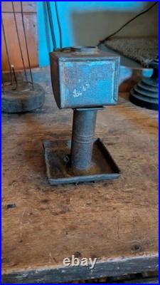 Rare Antique Early Primitive Metal Tin Double Lard Whale Oil Burner 6