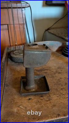 Rare Antique Early Primitive Metal Tin Double Lard Whale Oil Burner 6