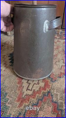 Rare Antique Early Primitive Metal Tin Small Butter Churn with Handles 9