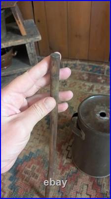 Rare Antique Early Primitive Metal Tin Small Butter Churn with Handles 9