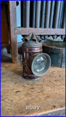 Rare Antique Early Primitive Metal Tin Tole Mini Bullseye Lantern 5 Patina