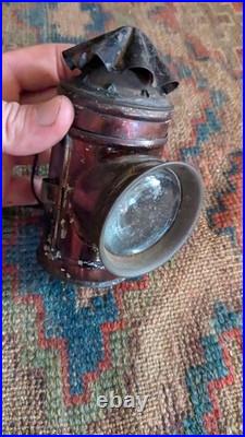 Rare Antique Early Primitive Metal Tin Tole Mini Bullseye Lantern 5 Patina